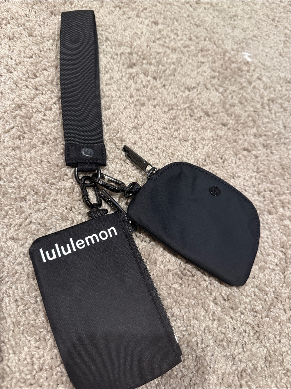 lululemon athletica Black Wristlet Card Wallet with Coin Pouch